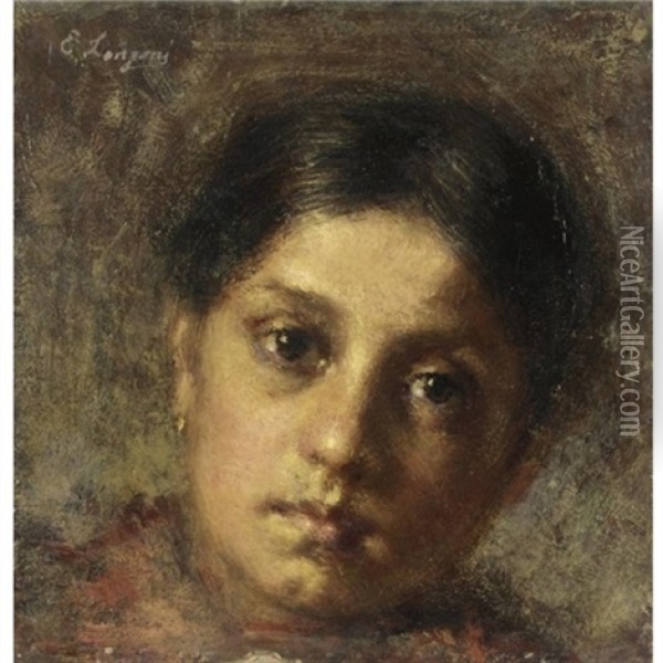 Ritratto Di Giovinetta Oil Painting - Emilio Longoni