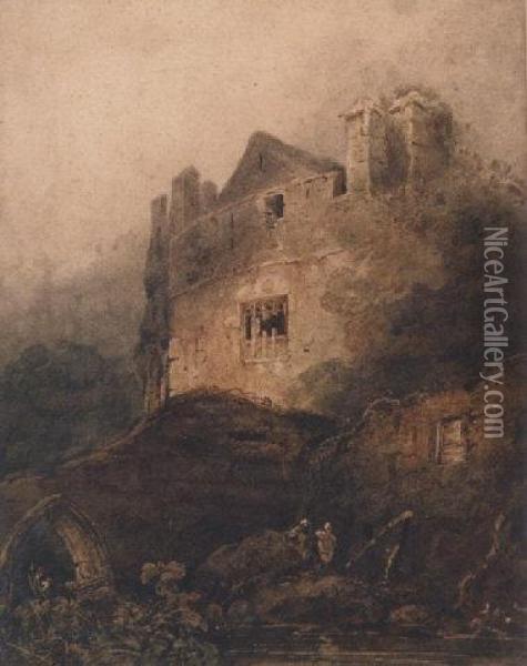 Chepstow Castle Oil Painting - John Sell Cotman