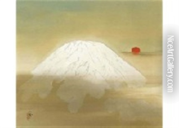Sacred Mountain Oil Painting - Kansetsu Hashimoto