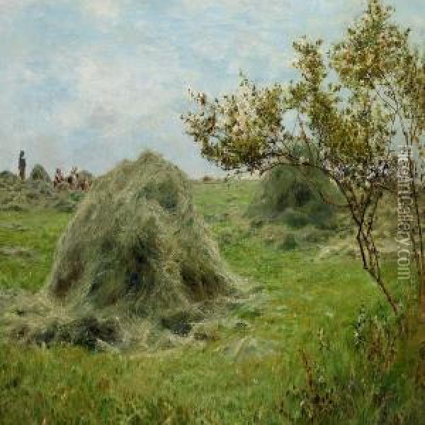 In The Meadow Oil Painting - John Clayton Adams