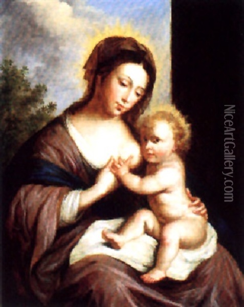 Madonna Med Barnet Oil Painting -  Guercino