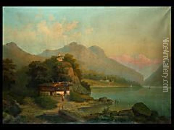 Konigssee Mit Kapelle Oil Painting - Eduard, Hein Jr.