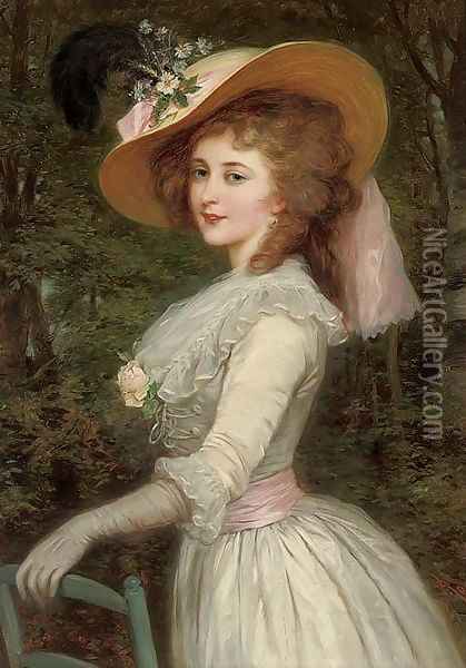 Portrait of an elegant lady Oil Painting - Alexander M. Rossi
