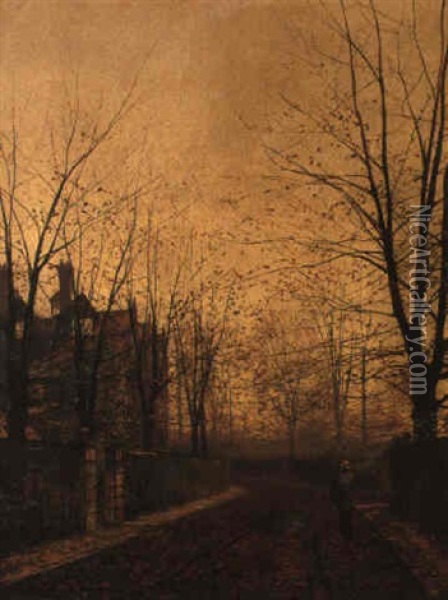 Gold Of Autumn Oil Painting - John Atkinson Grimshaw