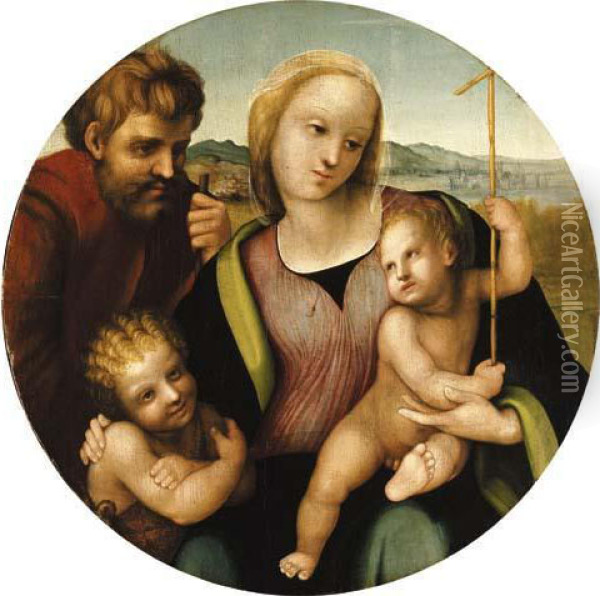 The Holy Family Oil Painting - da Imola (Francucci)