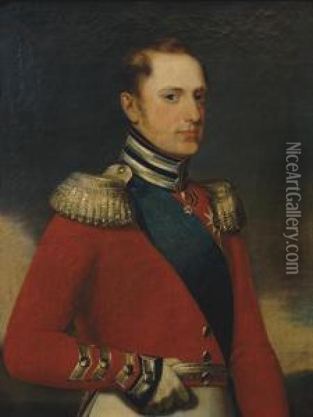 Portrait Of Emperor Nicholas I Oil Painting - Aleksandr Poliakov