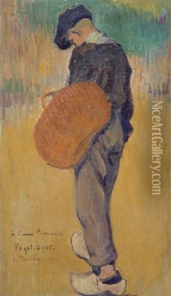 Breton Au Panier Oil Painting - Jean Bertrand Pegot-Ogier