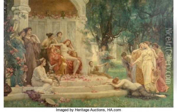Psyche Before The Throne Of Venus Oil Painting - Henrietta (Mrs. Ernest Normand) Rae