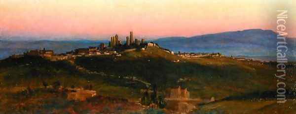 View of San Gimignano, 1898 Oil Painting - Edith Ridley Corbet