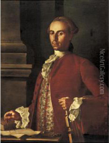 Portrait Of An Architect Oil Painting - Carlo Amalfi