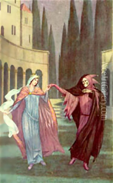 The Dance Of Death 1910 Oil Painting - Sandor Bortnyik