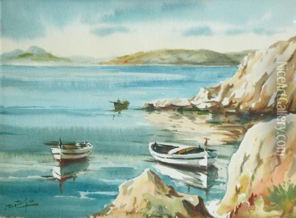 Marina Oil Painting - Joan Fuster Bonnin