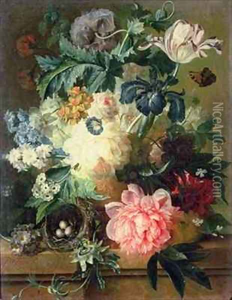 Still Life of Flowers Oil Painting - Paul-Theodor Van Brussel