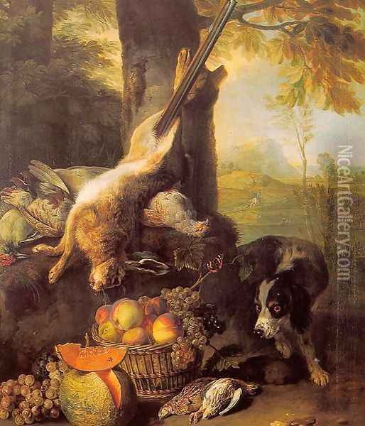 Still-Life with Dead Hare and Fruit 1711 Oil Painting - Alexandre-Francois Desportes