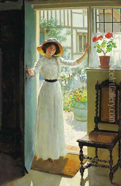 At the cottage door Oil Painting - William Henry Margetson