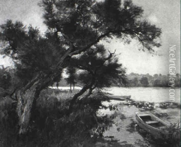 River Landing Oil Painting - Hamilton Hamilton