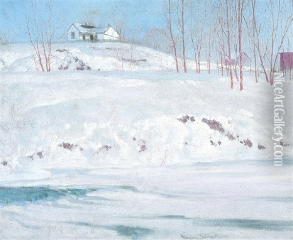 The House On The Hill Oil Painting - Francis Hans Johnston