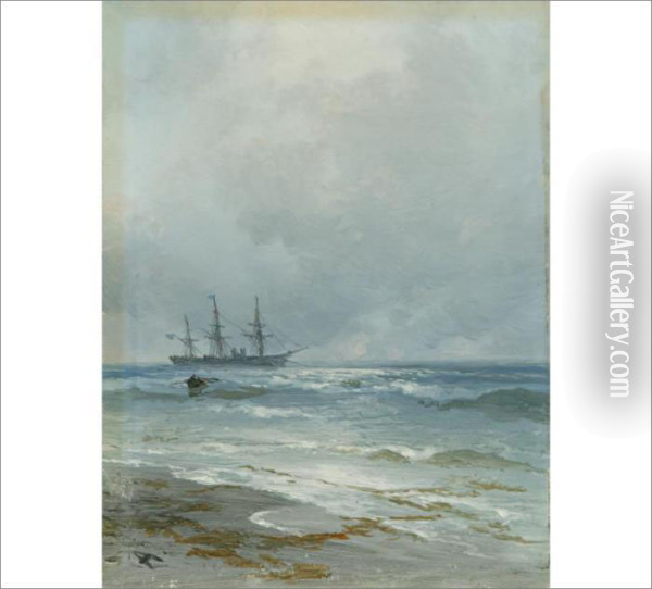 A Seascape Oil Painting - Ivan Konstantinovich Aivazovsky
