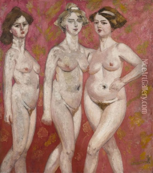 Les Trois Graces Oil Painting - Jacqueline Marval