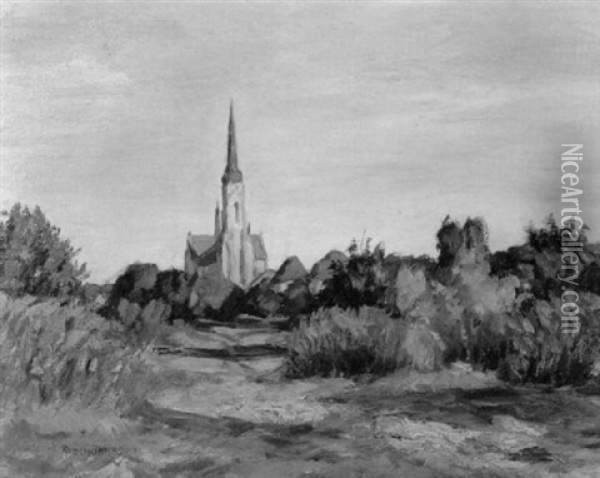 Ansicht Der Schwanheimer Kirche Oil Painting - Alfred Schnaars