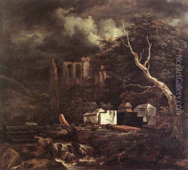 The Jewish Cemetery 1655-60 Oil Painting - Jacob Van Ruisdael