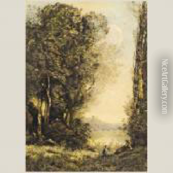 Escena En El Bosque Oil Painting - Jean-Baptiste-Camille Corot