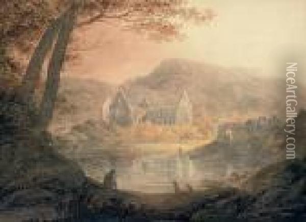 Tintern Abbey On The Wye, Monmouthshire Oil Painting - William Payne