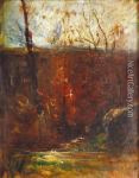 Paysage D'automne Oil Painting - Francois Auguste Ravier