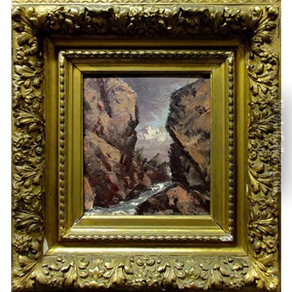 The Rocky Canyon Oil Painting - Homer Ransford Watson