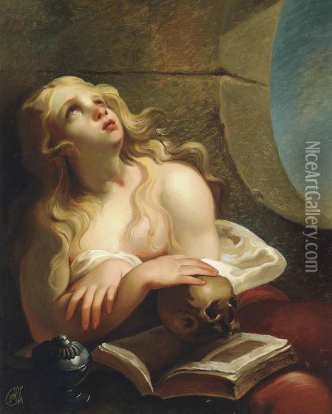 The Penitent Magdalene Oil Painting - Joseph Atzinger