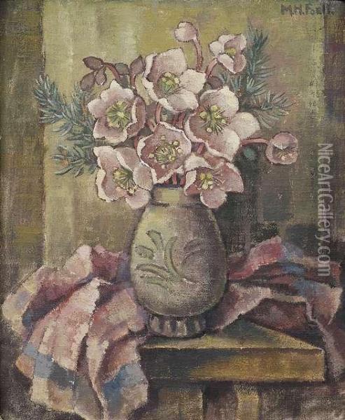 Still Life With Flowers Oil Painting - Maria Hiller Foll