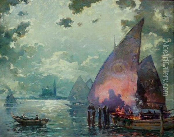 Vue De Venise Oil Painting - William Georges Thornley