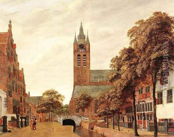 View of Delft Oil Painting - Jan Van Der Heyden