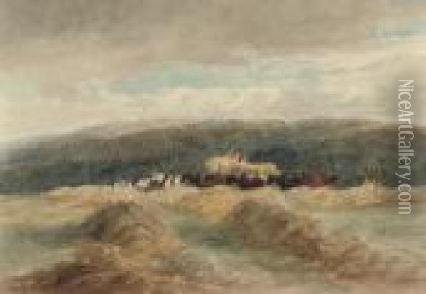 Haymaking Oil Painting - David I Cox