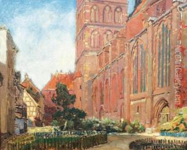 Nicolaikirche In Stralsund Oil Painting - Karl Wendel