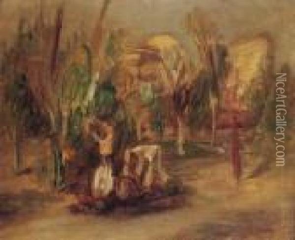 Fruit Picking Oil Painting - Leon Weissberg