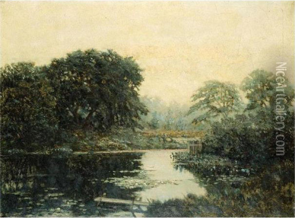 River Landscape Oil Painting - Robert Ward Van Boskerck