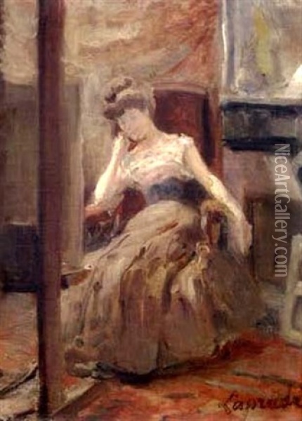 Portrait De Femme Oil Painting - Pierre Laprade