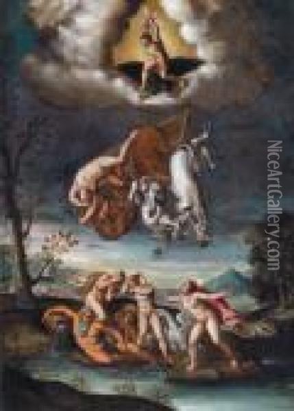 La Caduta Di Fetonte Oil Painting - Michelangelo Merisi Da Caravaggio