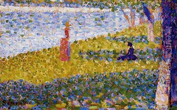 Women by the Water Oil Painting - Georges Seurat