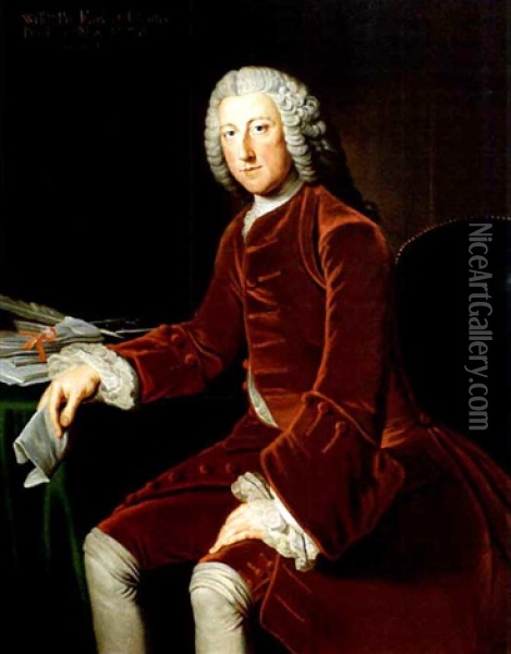 Portrait Of William Pitt, Earl Of Chatham Oil Painting - William Hoare