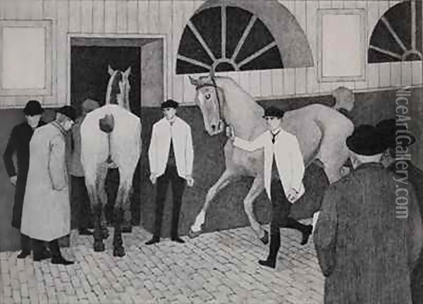 The Horse Mart Oil Painting - Robert Polhill Bevan