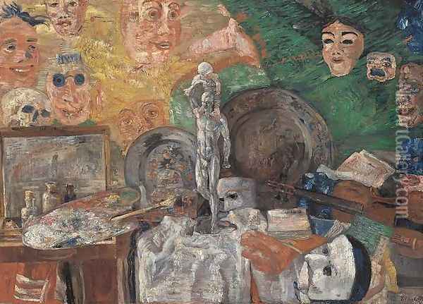 Still Life in the Studio Oil Painting - James Ensor