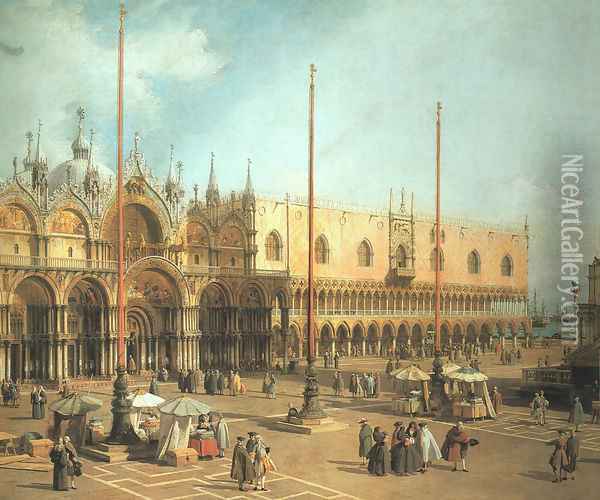 Piazza San Marco - Looking Southeast Oil Painting - (Giovanni Antonio Canal) Canaletto