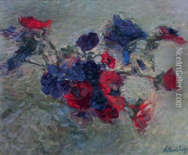 Fleurs Melees (ca.1902) Oil Painting - Nicolas Tarkhoff