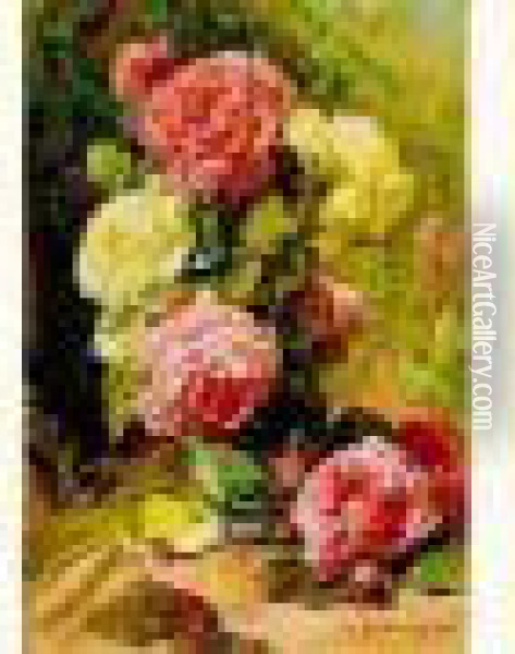 Bouquet De Roses Oil Painting - Georges Jeannin