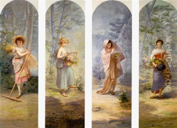 Les Quatre Saisons Oil Painting - Maurice de Benedetti