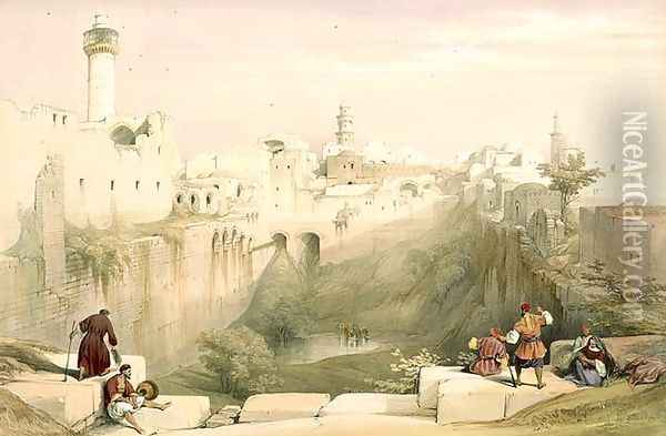 Jerusalem, April 12th 1839, plate 12 from Volume I of The Holy Land, engraved by Louis Haghe 1806-85 pub. 1842 Oil Painting - David Roberts