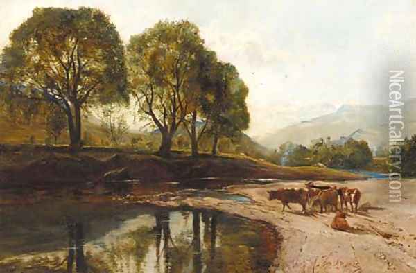 On Loch Falloch Oil Painting - Alexander Jnr. Fraser