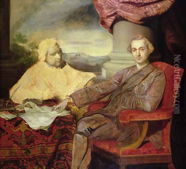Portrait of Lord Rockingham 1730-82 and Edmund Burke 1729-97 c.1766 Oil Painting - Sir Joshua Reynolds
